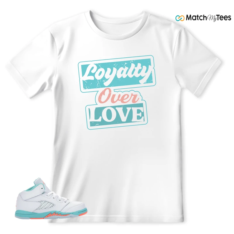 NIKE JORDAN 5 RETRO LIGHT AQUA (TD) SNEAKER Matching Tees t-shirt