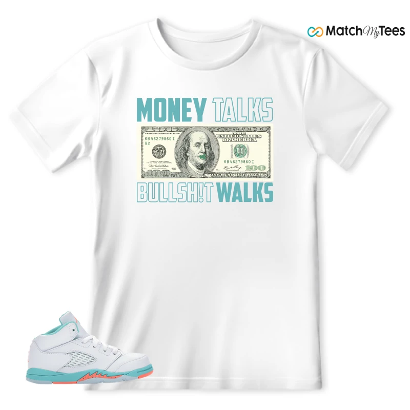 NIKE JORDAN 5 RETRO LIGHT AQUA (TD) SNEAKER Matching Tees t-shirt