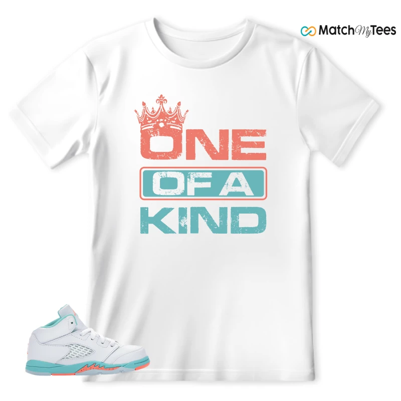 NIKE JORDAN 5 RETRO LIGHT AQUA (TD) SNEAKER Matching Tees t-shirt