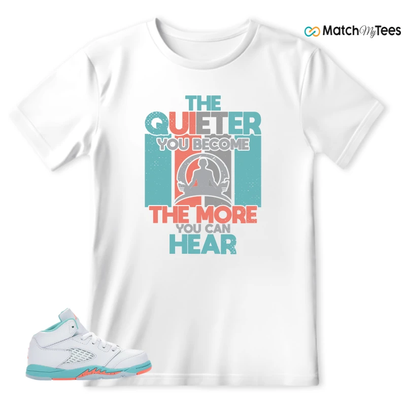 NIKE JORDAN 5 RETRO LIGHT AQUA (TD) SNEAKER Matching Tees t-shirt