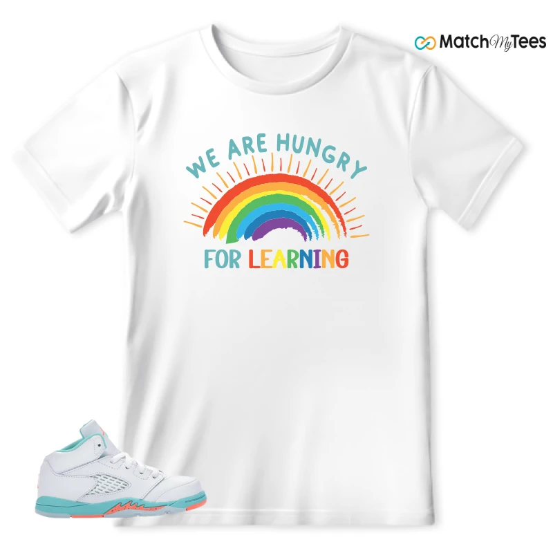 NIKE JORDAN 5 RETRO LIGHT AQUA (TD) SNEAKER Matching Tees t-shirt