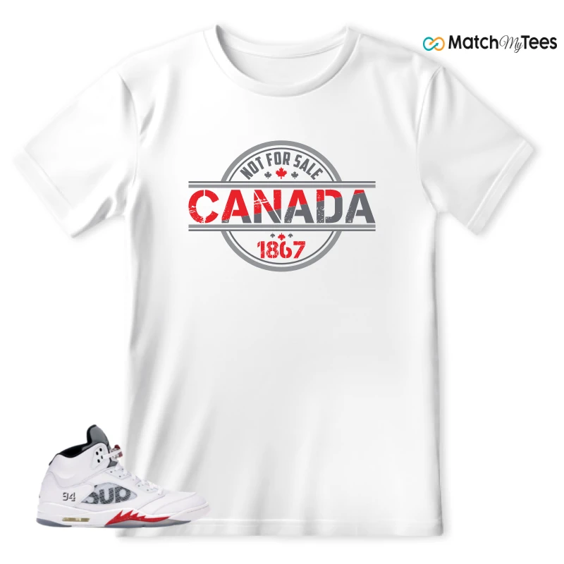 NIKE JORDAN 5 RETRO SUPREME WHITE SNEAKER Matching Tees t-shirt