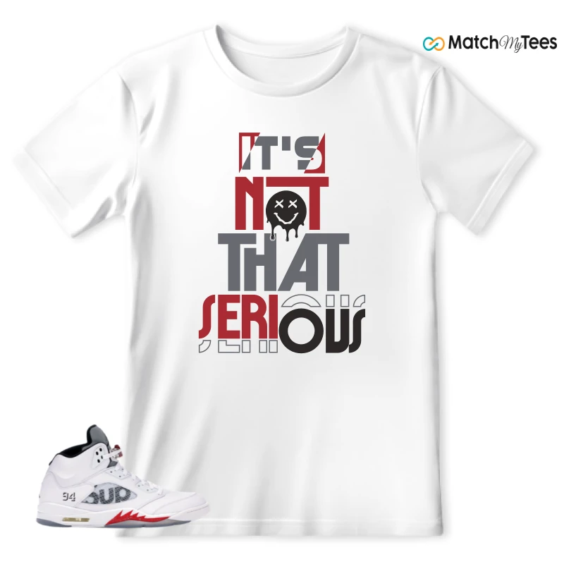 NIKE JORDAN 5 RETRO SUPREME WHITE SNEAKER Matching Tees t-shirt