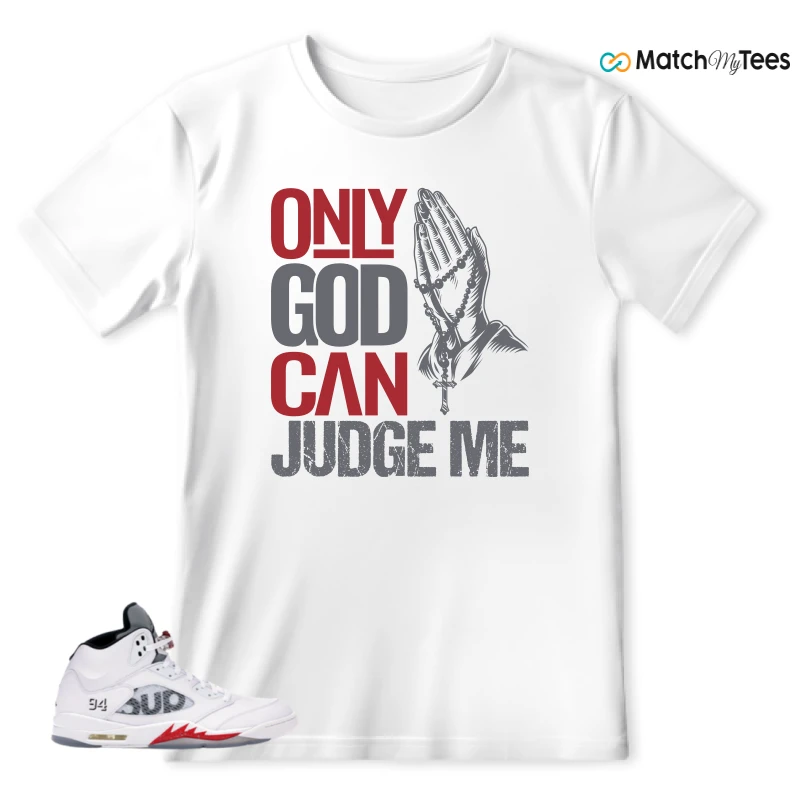 NIKE JORDAN 5 RETRO SUPREME WHITE SNEAKER Matching Tees t-shirt