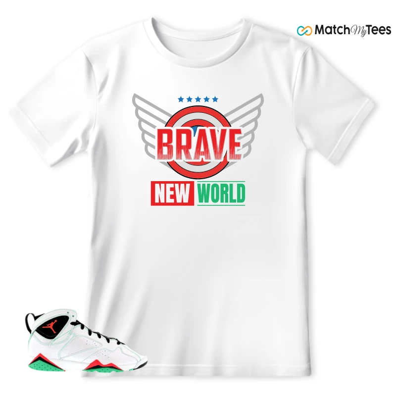 NIKE JORDAN 7 RETRO VERDE (GS) SNEAKER Matching Tees t-shirt