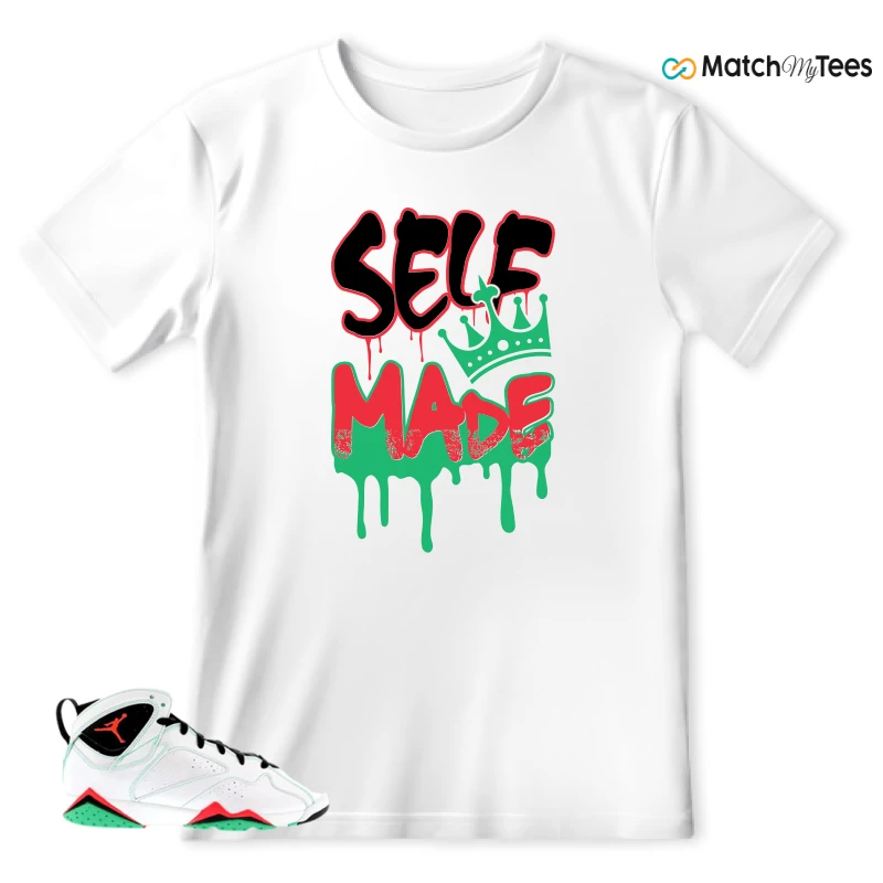 NIKE JORDAN 7 RETRO VERDE (GS) SNEAKER Matching Tees t-shirt