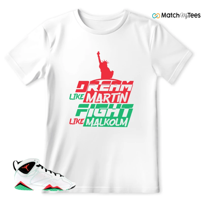 NIKE JORDAN 7 RETRO VERDE (GS) SNEAKER Matching Tees t-shirt