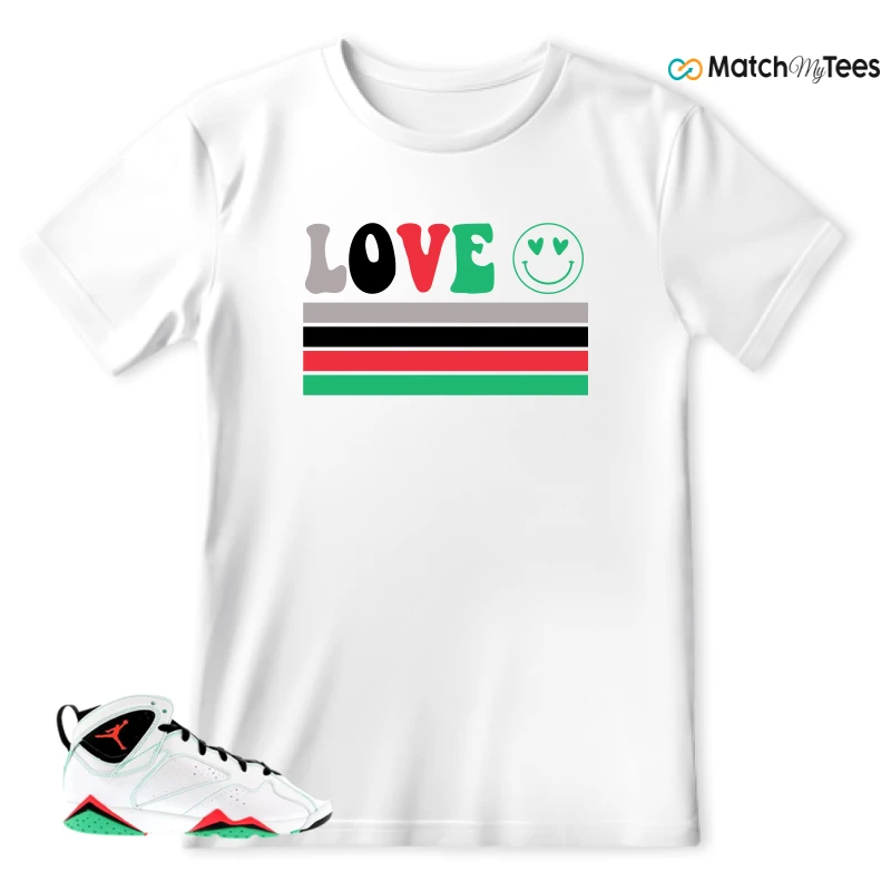 NIKE JORDAN 7 RETRO VERDE (GS) SNEAKER Matching Tees t-shirt