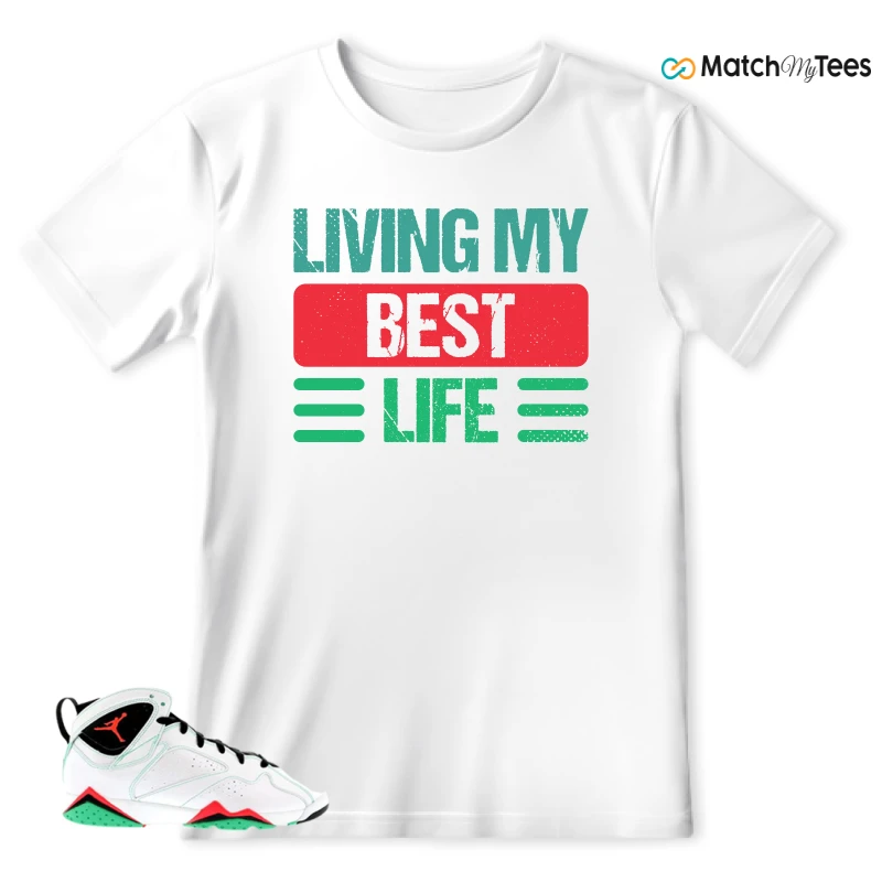 NIKE JORDAN 7 RETRO VERDE (GS) SNEAKER Matching Tees t-shirt