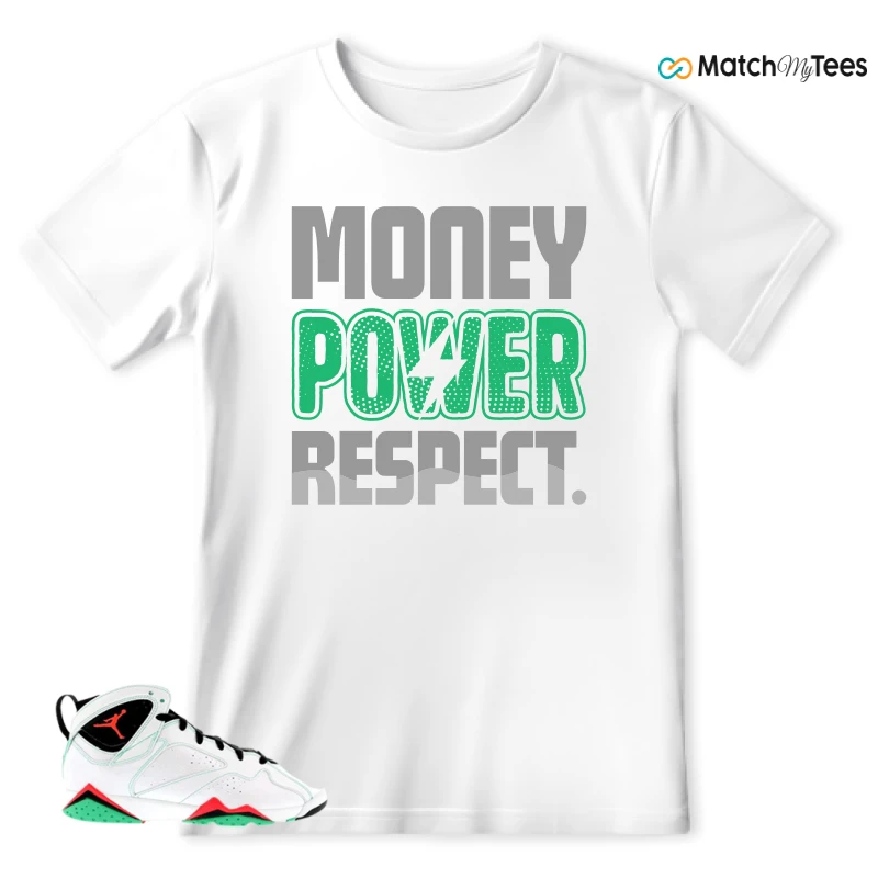 NIKE JORDAN 7 RETRO VERDE (GS) SNEAKER Matching Tees t-shirt