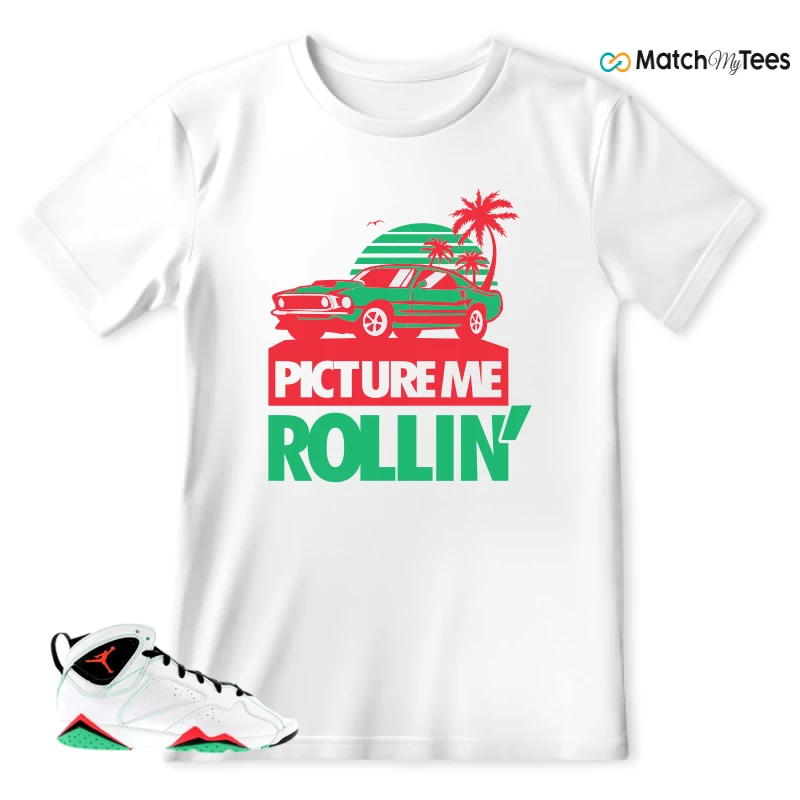NIKE JORDAN 7 RETRO VERDE (GS) SNEAKER Matching Tees t-shirt