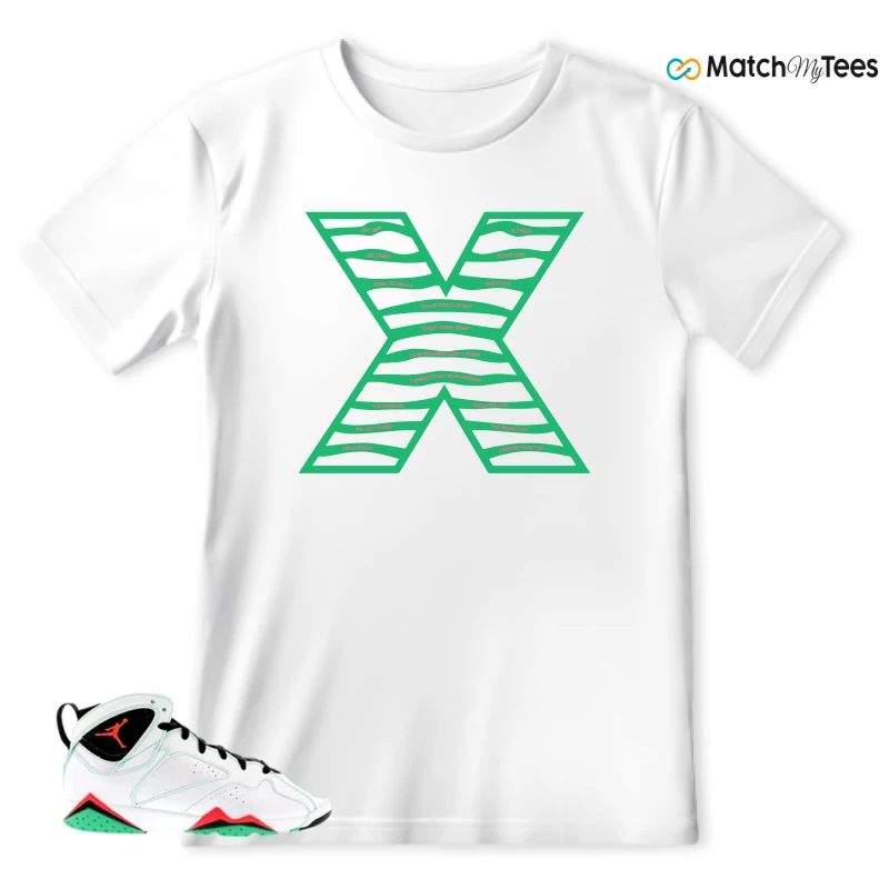 NIKE JORDAN 7 RETRO VERDE (GS) SNEAKER Matching Tees t-shirt