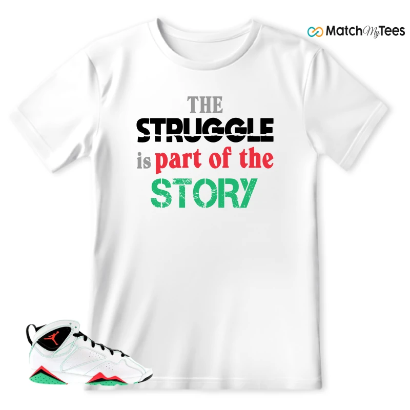 NIKE JORDAN 7 RETRO VERDE (GS) SNEAKER Matching Tees t-shirt