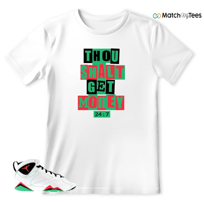 NIKE JORDAN 7 RETRO VERDE (GS) SNEAKER Matching Tees t-shirt