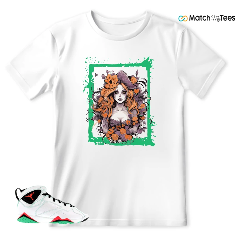 NIKE JORDAN 7 RETRO VERDE (GS) SNEAKER Matching Tees t-shirt