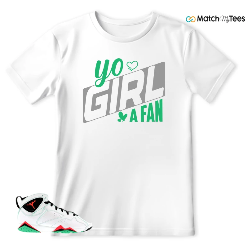 NIKE JORDAN 7 RETRO VERDE (GS) SNEAKER Matching Tees t-shirt