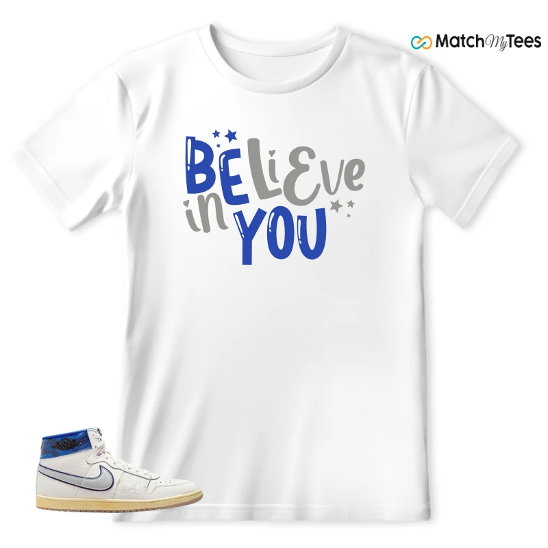 NIKE JORDAN AIR SHIP X AWAKE NY GAME ROYAL SNEAKER Matching Tees t-shirt