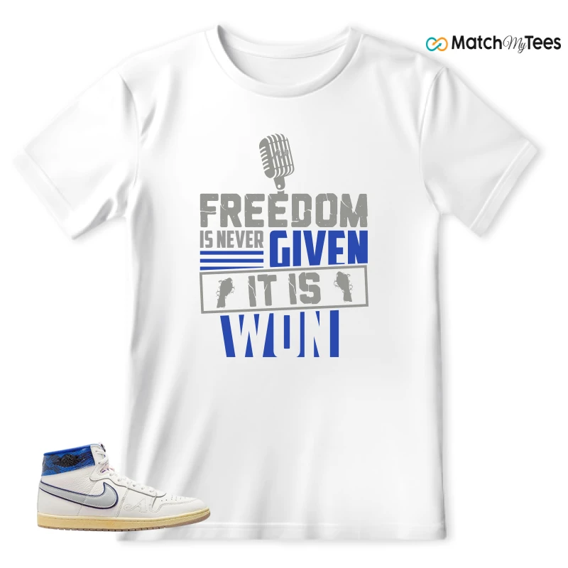 NIKE JORDAN AIR SHIP X AWAKE NY GAME ROYAL SNEAKER Matching Tees t-shirt