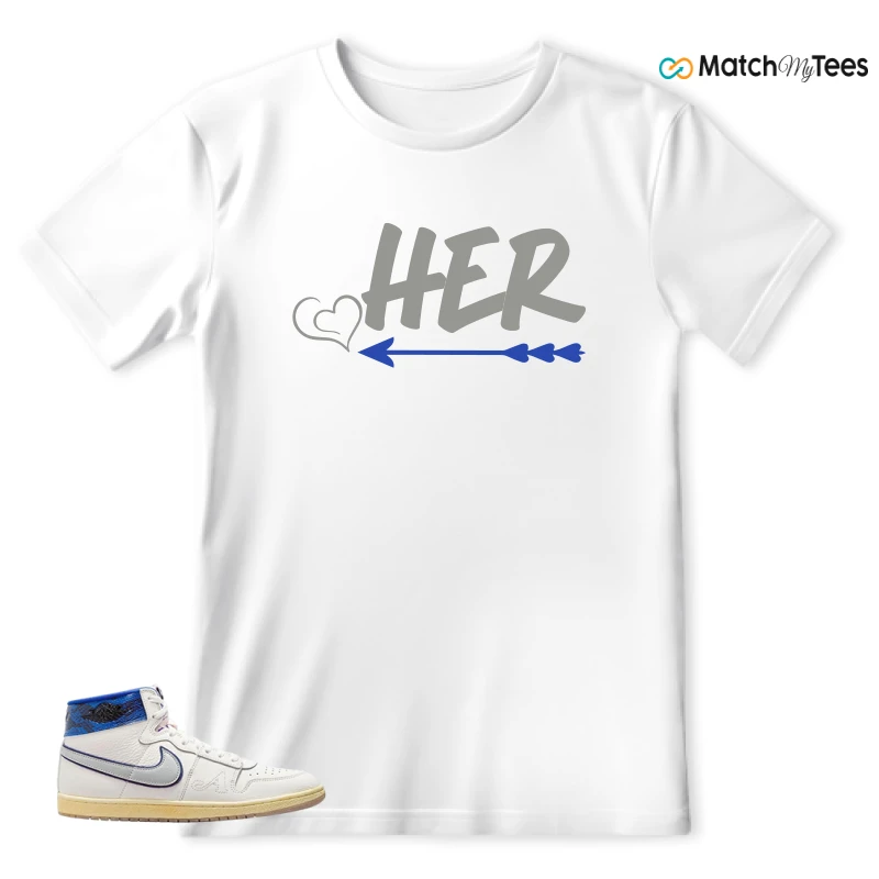 NIKE JORDAN AIR SHIP X AWAKE NY GAME ROYAL SNEAKER Matching Tees t-shirt