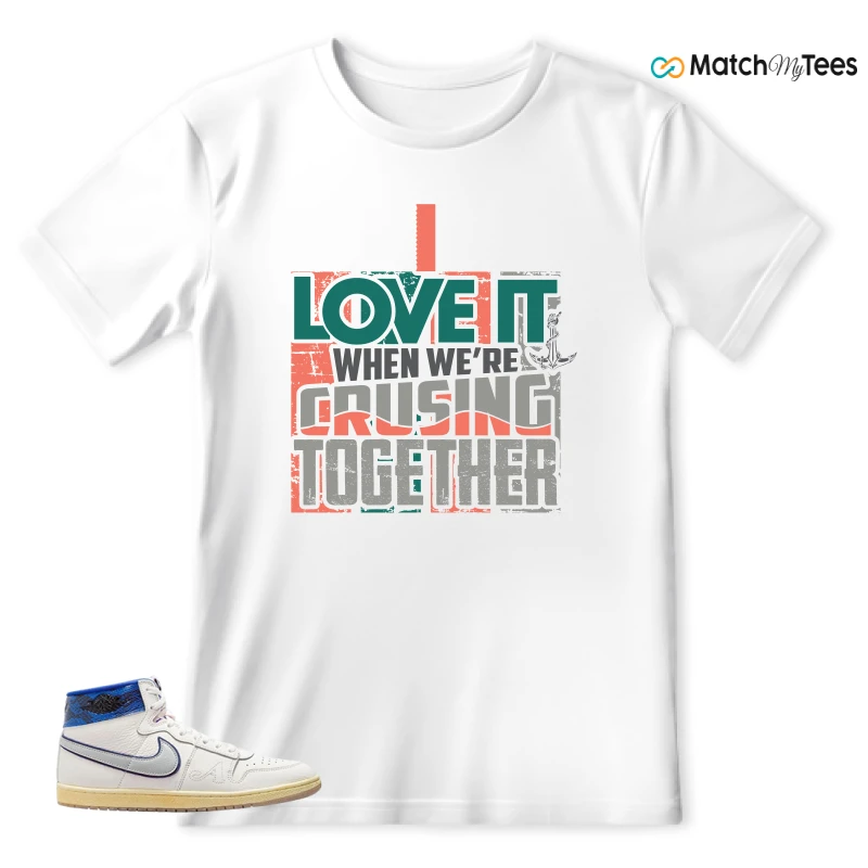 NIKE JORDAN AIR SHIP X AWAKE NY GAME ROYAL SNEAKER Matching Tees t-shirt