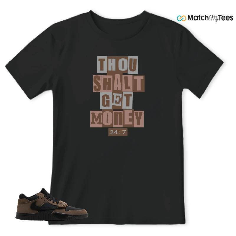 NIKE JORDAN JUMPMAN JACK TRAVIS SCOTT DARK MOCHA SNEAKER Matching Tees t-shirt