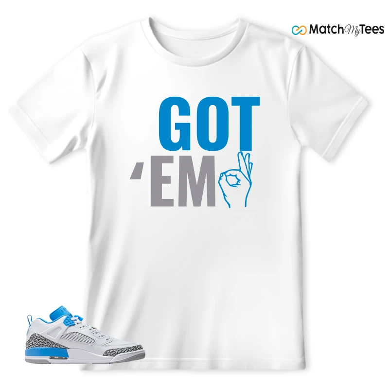 NIKE JORDAN SPIZIKE LOW UNC SNEAKER Matching Tees T-shirt for Men