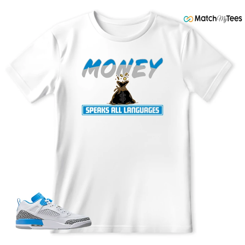 NIKE JORDAN SPIZIKE LOW UNC SNEAKER Matching Tees t-shirt