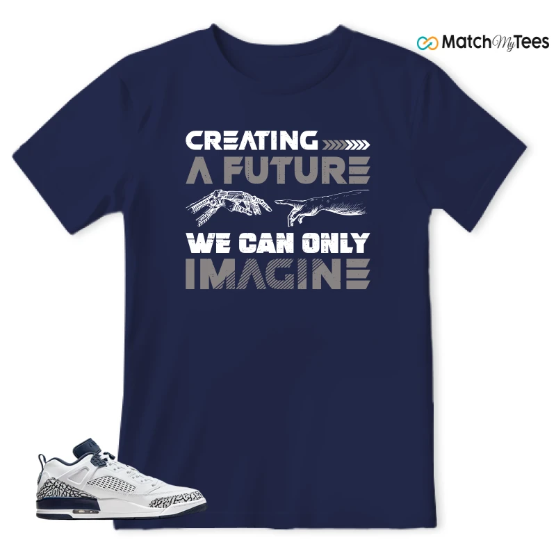 NIKE JORDAN SPIZIKE LOW WHITE OBSIDIAN SNEAKER Matching Tees t-shirt
