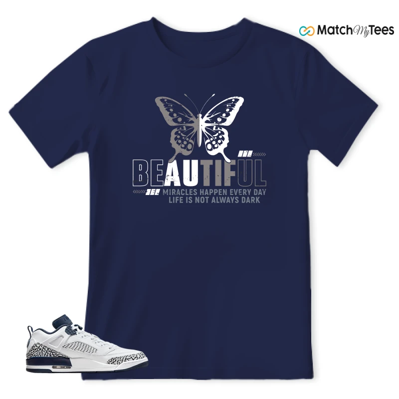 NIKE JORDAN SPIZIKE LOW WHITE OBSIDIAN SNEAKER Matching Tees t-shirt