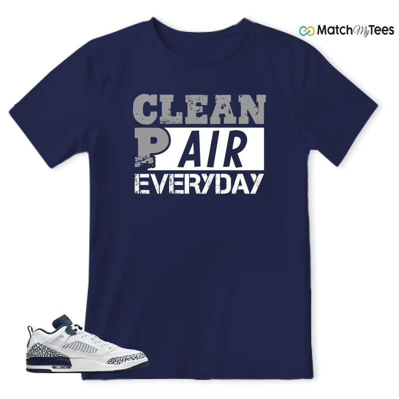 NIKE JORDAN SPIZIKE LOW WHITE OBSIDIAN SNEAKER Matching Tees T-shirt for Men
