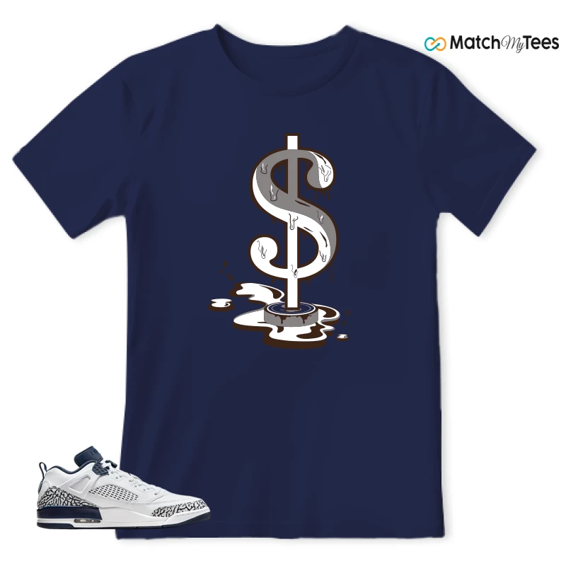 NIKE JORDAN SPIZIKE LOW WHITE OBSIDIAN SNEAKER Matching Tees T-shirt for Men