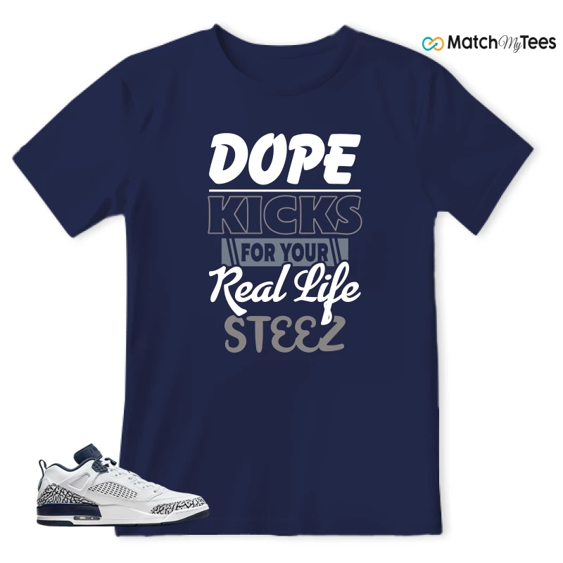NIKE JORDAN SPIZIKE LOW WHITE OBSIDIAN SNEAKER Matching Tees t-shirt