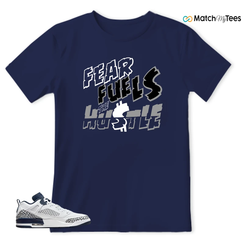 NIKE JORDAN SPIZIKE LOW WHITE OBSIDIAN SNEAKER Matching Tees t-shirt