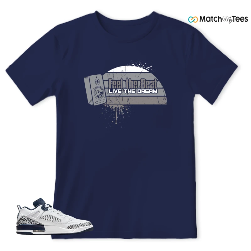 NIKE JORDAN SPIZIKE LOW WHITE OBSIDIAN SNEAKER Matching Tees t-shirt