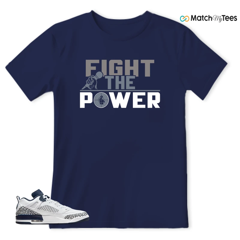 NIKE JORDAN SPIZIKE LOW WHITE OBSIDIAN SNEAKER Matching Tees t-shirt