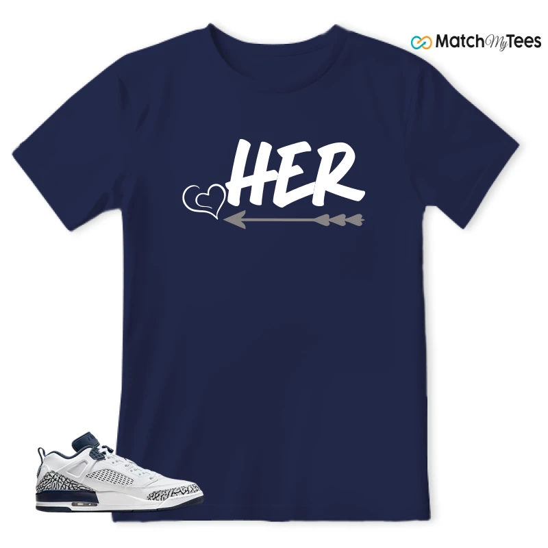NIKE JORDAN SPIZIKE LOW WHITE OBSIDIAN SNEAKER Matching Tees T-shirt for Men
