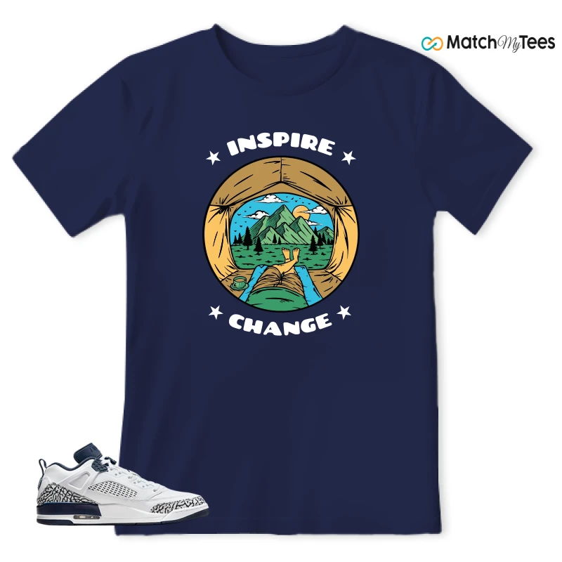 NIKE JORDAN SPIZIKE LOW WHITE OBSIDIAN SNEAKER Matching Tees t-shirt