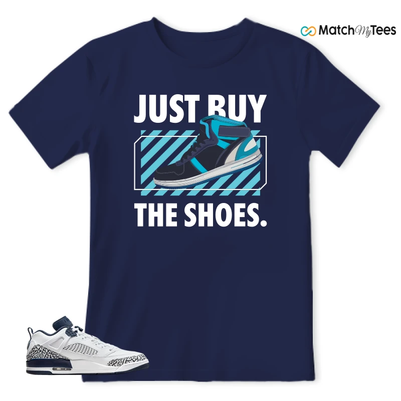 NIKE JORDAN SPIZIKE LOW WHITE OBSIDIAN SNEAKER Matching Tees t-shirt