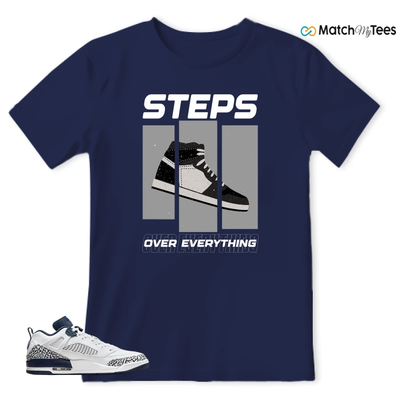 NIKE JORDAN SPIZIKE LOW WHITE OBSIDIAN SNEAKER Matching Tees t-shirt