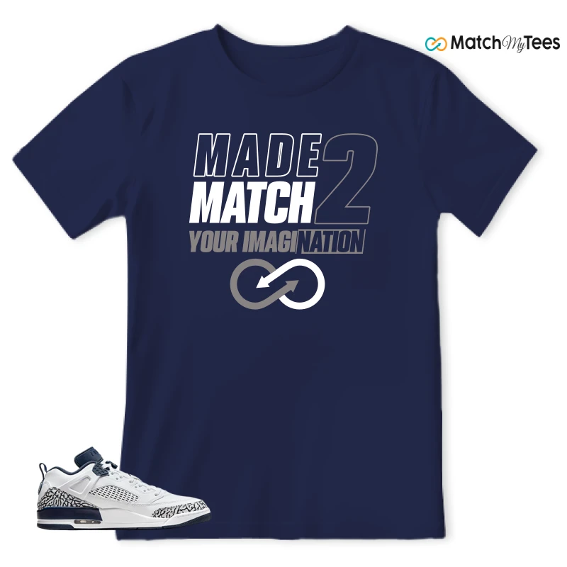 NIKE JORDAN SPIZIKE LOW WHITE OBSIDIAN SNEAKER Matching Tees t-shirt