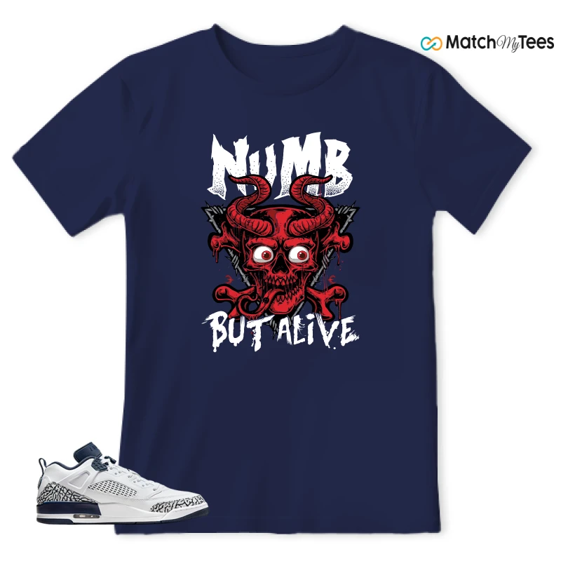 NIKE JORDAN SPIZIKE LOW WHITE OBSIDIAN SNEAKER Matching Tees t-shirt