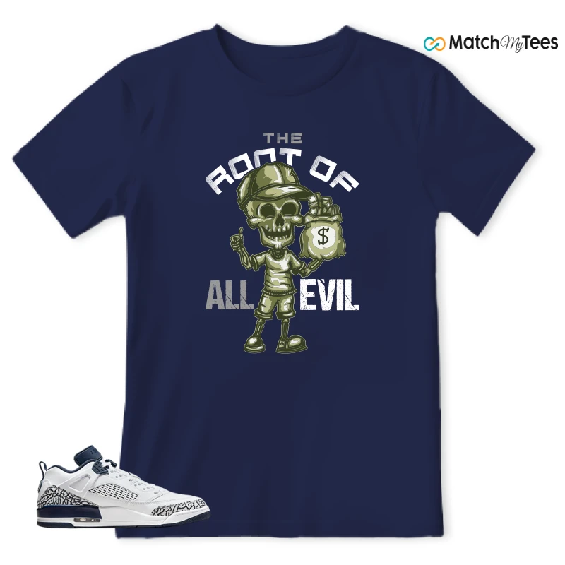 NIKE JORDAN SPIZIKE LOW WHITE OBSIDIAN SNEAKER Matching Tees T-shirt for Men