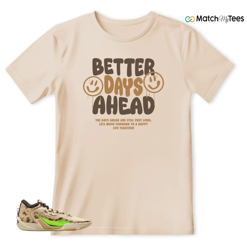 NIKE JORDAN TATUM 1 TUNNEL WALK TAN BLACK SAIL VOLT SNEAKER Matching Tees t-shirt