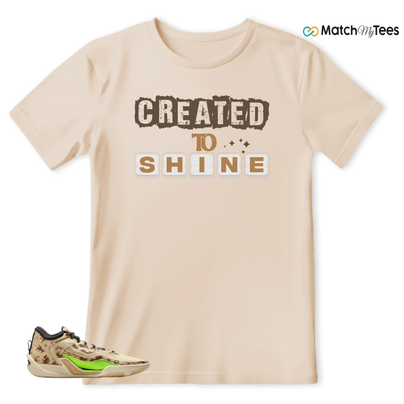 NIKE JORDAN TATUM 1 TUNNEL WALK TAN BLACK SAIL VOLT SNEAKER Matching Tees t-shirt