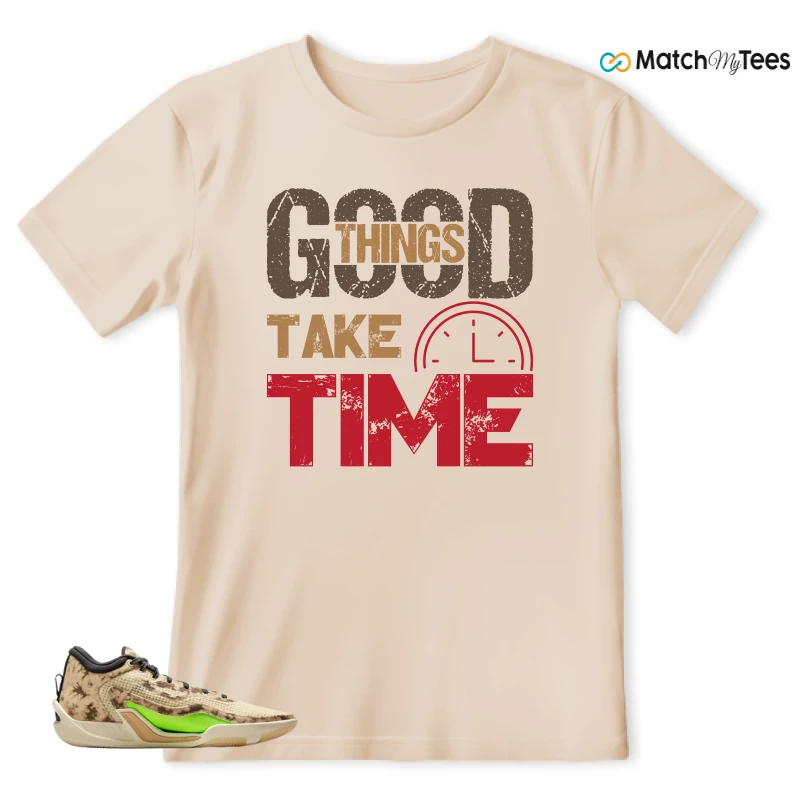 NIKE JORDAN TATUM 1 TUNNEL WALK TAN BLACK SAIL VOLT SNEAKER Matching Tees t-shirt