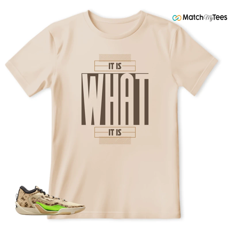 NIKE JORDAN TATUM 1 TUNNEL WALK TAN BLACK SAIL VOLT SNEAKER Matching Tees t-shirt