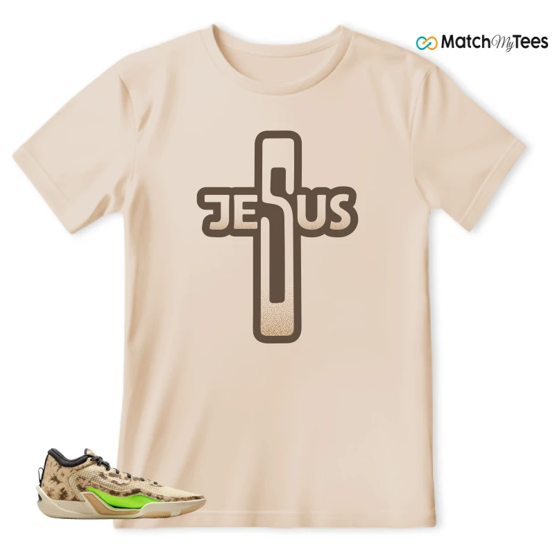 NIKE JORDAN TATUM 1 TUNNEL WALK TAN BLACK SAIL VOLT SNEAKER Matching Tees t-shirt