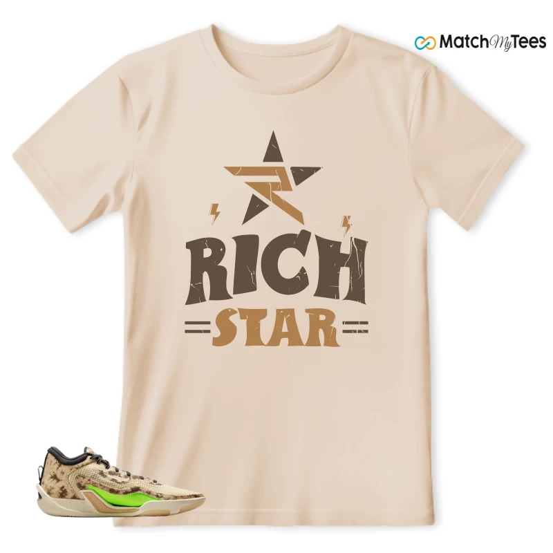 NIKE JORDAN TATUM 1 TUNNEL WALK TAN BLACK SAIL VOLT SNEAKER Matching Tees t-shirt