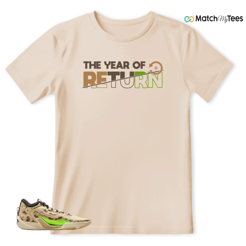 NIKE JORDAN TATUM 1 TUNNEL WALK TAN BLACK SAIL VOLT SNEAKER Matching Tees t-shirt