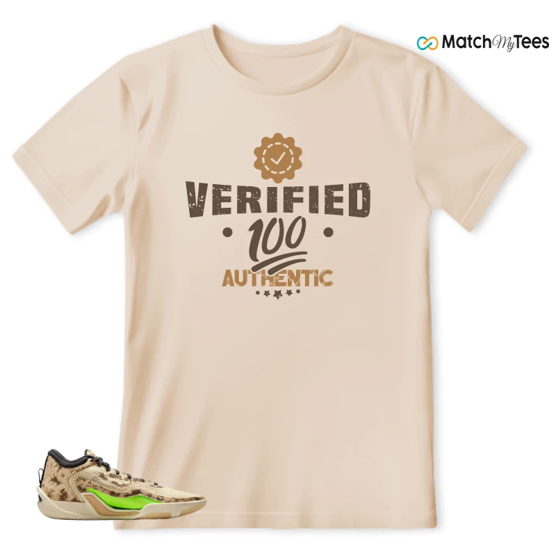 NIKE JORDAN TATUM 1 TUNNEL WALK TAN BLACK SAIL VOLT SNEAKER Matching Tees t-shirt